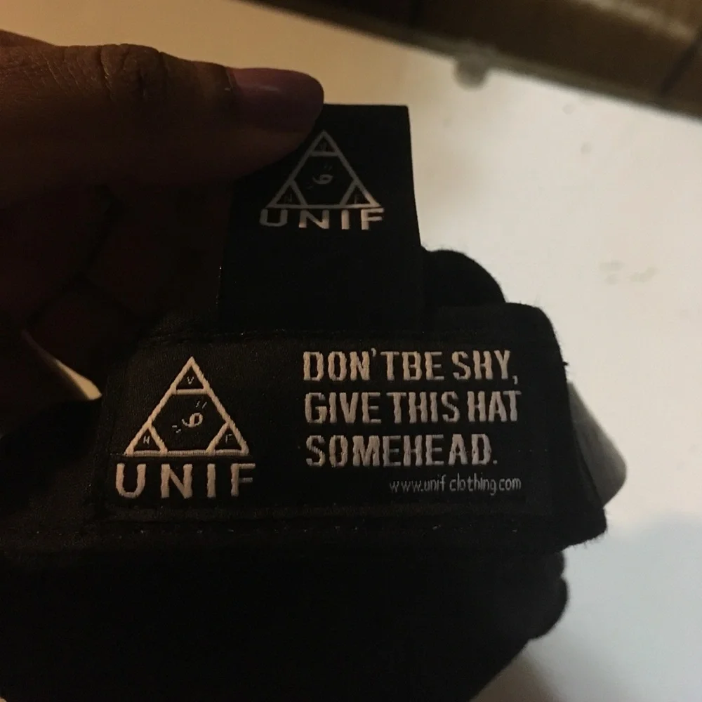 UNIF Black Cap with White Embroidery - Picture 4 of 4